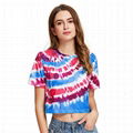 Womens Tie Dye Custom Print Shirt Tshirt Round Neck Crop TShirt Top