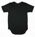 Wholesale scoop bottom t shirt curved hem long t shirt crew neck tees custom