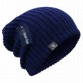Men's Winter Thick Knit Slouchy Fit Outdoors Ski Beanie Hat Black Popcorn Beanie