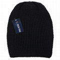 Men's Winter Thick Knit Slouchy Fit Outdoors Ski Beanie Hat Black Popcorn Beanie