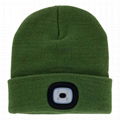 Led Light Up Beanie Hat Olive Green Winter Knit Cap Beanie Extremely Bright