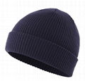 Classic mens tuque beanies with custom embroidery hats warm winter knit cuff bea