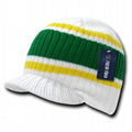 The Reggae Caps knitted acrylic beanies featuring curved shortened visor hat