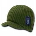 The Reggae Caps knitted acrylic beanies featuring curved shortened visor hat