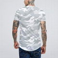 Men T Shirt Print Casual Curved Hem Hip hop Fit Slim Camo Graphic Tshirt Outdoor