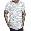 Men T Shirt Print Casual Curved Hem Hip hop Fit Slim Camo Graphic Tshirt Outdoor