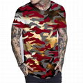 Men T Shirt Print Casual Curved Hem Hip hop Fit Slim Camo Graphic Tshirt Outdoor