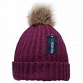 Wholesale acrylic beanies rib knitted pom pom beanie sprout winter hats