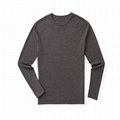 Custom 100% Merino Wool Shirt Long Sleeve Thermal Shirt Plain Round Neck T Shirt