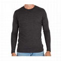 Custom 100% Merino Wool Shirt Long Sleeve Thermal Shirt Plain Round Neck T Shirt