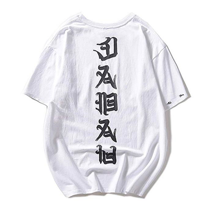 New Style Custom Mens Hipster T Shirt Hip Hop Graphic Japanese Letter Print 2