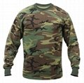 Wholesale Camo long sleeve t shirts custom army t shirt 60 cotton 40 poly casual