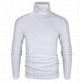 Wholesale plain t shirt 100% cotton slim fit full sleeve turtle neck t-shirt 