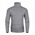 Wholesale plain t shirt 100% cotton slim fit full sleeve turtle neck t-shirt 