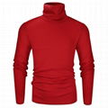 Wholesale plain t shirt 100% cotton slim fit full sleeve turtle neck t-shirt 