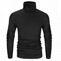 Wholesale plain t shirt 100% cotton slim fit full sleeve turtle neck t-shirt 