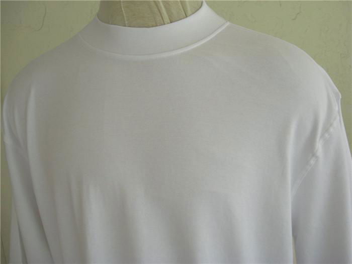 100% cotton turtleneck t-shirt white plain short sleeve mock turtleneck tee  2