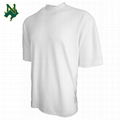 100% cotton turtleneck t-shirt white plain short sleeve mock turtleneck tee 