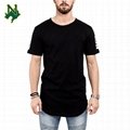 Black Extra Long Hem T Shirt Plain 65% Polyester 35% Rayon Diy Patch
