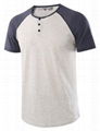 Men's Casual Short Sleeve Henley Shirt Raglan Fit Baseball T-Shirts Tee