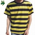 Wholesale striped t-shirt men Lightweight Hip Hop curved hem tee Hipster summer  3