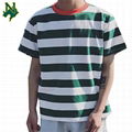 Wholesale striped t-shirt men Lightweight Hip Hop curved hem tee Hipster summer  4