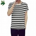Wholesale striped t-shirt men Lightweight Hip Hop curved hem tee Hipster summer  6