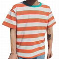 Wholesale striped t-shirt men Lightweight Hip Hop curved hem tee Hipster summer  1