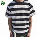 Wholesale striped t-shirt men Lightweight Hip Hop curved hem tee Hipster summer  2