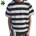 Wholesale striped t-shirt men Lightweight Hip Hop curved hem tee Hipster summer 
