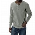 Tri-Blend Curved Hem Henley Mens T Shirts Tight Knit Henley Neck T shirt Men 