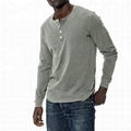 Tri-Blend Curved Hem Henley Mens T Shirts Tight Knit Henley Neck T shirt Men 