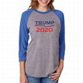 Wholesale Raglan Trump T Shirts 3/4 Sleeve Baseball Tee Printed Election Shirt