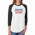 Wholesale Raglan Trump T Shirts 3/4 Sleeve Baseball Tee Printed Election Shirt