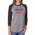 Wholesale Raglan Trump T Shirts 3/4 Sleeve Baseball Tee Printed Election Shirt
