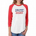 Wholesale Raglan Trump T Shirts 3/4 Sleeve Baseball Tee Printed Election Shirt