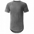Hot sale plain 100% cotton t shirts short sleeve mens scoop scallop hem t shirts