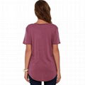 Wholesale Vneck Tshirt Women Summer Plain Organic Cotton Tshirt OEM 