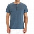 Men's Casual Slim Fit Short Sleeve T-Shirts Cotton Plain Tshirt Mens Henley 2