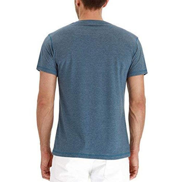 Men's Casual Slim Fit Short Sleeve T-Shirts Cotton Plain Tshirt Mens Henley 3