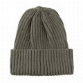 Custom blank acrylic beanie mens skullie ribbed fold up knitted beanies hat