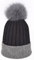 Wholesale cashmere hat beanie fox fur pom beanie warm winter knitted ski cap