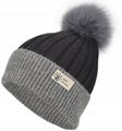 Wholesale cashmere hat beanie fox fur pom beanie warm winter knitted ski cap