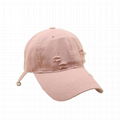 6 panel dad hat plain distressed baseball cap long strap fashion hip hop cap