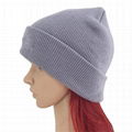 Womens Long Winter Hat Knit Skull Fleece Ski Cap Skully Merino Wool Warm Beanie