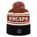 Low Moq Sport Beanie Pom Jacquard Team Winter Hat Knitted Custom Logo Beanie Hat 2