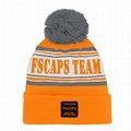 Low Moq Sport Beanie Pom Jacquard Team Winter Hat Knitted Custom Logo Beanie Hat