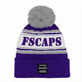 Low Moq Sport Beanie Pom Jacquard Team Winter Hat Knitted Custom Logo Beanie Hat 6