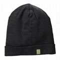 Fashion Cashmere Knitted Beanie Hats Custom Leather Patch Women Knitted Beanie