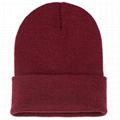 Wholesale Winter Hat Cuffed Fold Beanie Unisex Soft Warm Knit Custom Beanie Hat